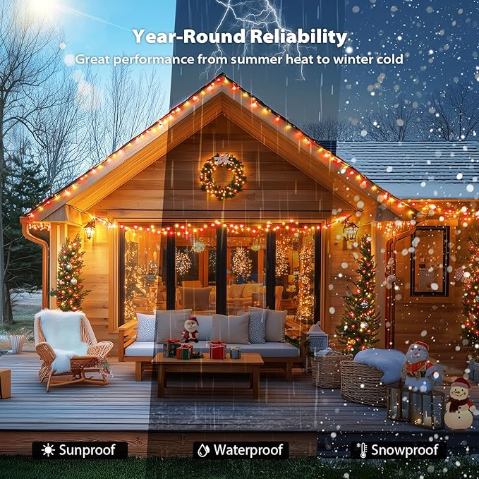 JMEXSUSS 800 LED Color Changing Christmas Lights Outdoor, 272ft 8 Modes Christmas String Lights Plug in, Waterproof Green Wire LED Christmas Tree Lights