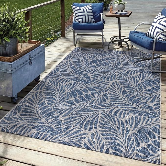 Keen Home Design Terrace Outdoor Area Rug - 8x10 Washable Indoor/Outdoor Rug for Patio, Kitchen, Balcony, Beach, Garden, Deck and Porch, Size: 7'7"x10'