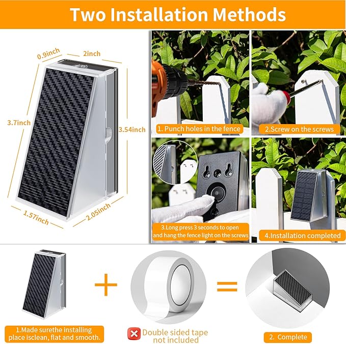 KINKAI Solar Fence Lights - 10 Pack Outdoor Fence Lights Solar Step Light Waterproof with 11 Lighting Modes Outdoor Solar Lights Decor for Wall Stairs Step Garden Backyard Walkway Patio(Warm Light)