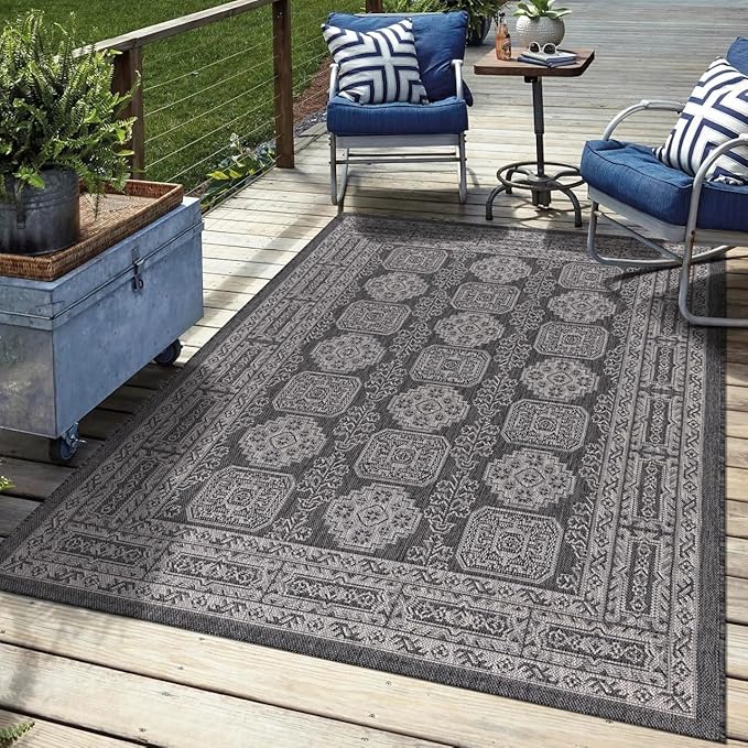 Keen Home Design Terrace Outdoor Area Rug - 12x15 Washable Indoor/Outdoor Rug for Patio, Kitchen, Balcony, Beach, Garden, Deck and Porch, Size: 12'x15'