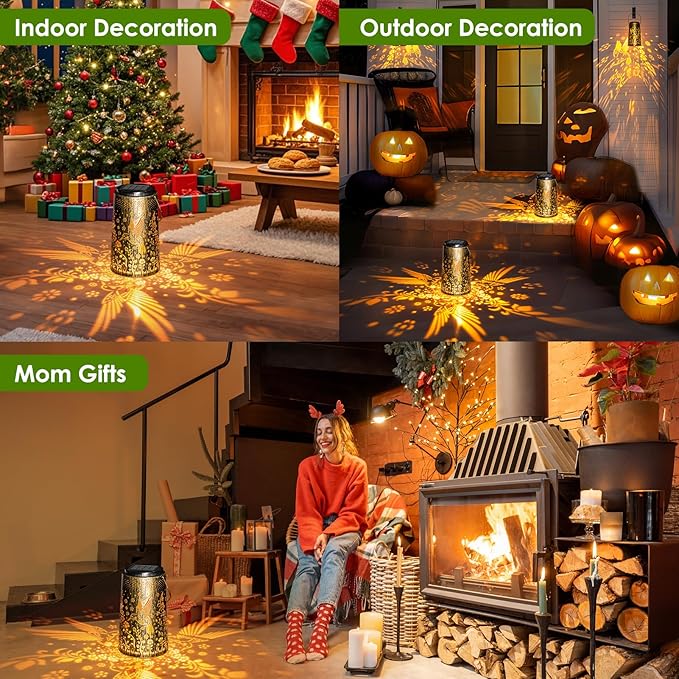 2 Pack Solar Lanterns Outdoor Waterproof, Hummingbird Hanging Solar Lights for Outside, Garden Decor for Yard Patio Pathway Porch, Christmas Birthday Mothers Day Gifts for Women Mom Grandma