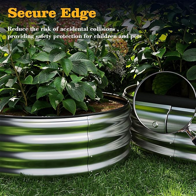 Galvanized Metal Planter Raised Garden Bed Kit for Gardening Outdoor，4x2x1ft 2 Planter Grow Garden Box Raised Flower Bed，Long Vegetable Clearance Herb Raised Garden Beds for Gardening Black