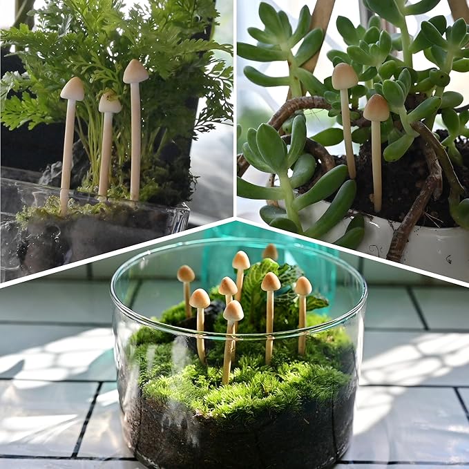 8-Pack Clay Mushrooms,Mini Fake Mushrooms,Handmade Small Mushroom,DIY Miniature Landscape Accessories,Miniature Fairy Garden Supplies,Desktop Miniature Ornaments,Christmas Decorations.