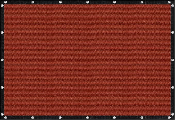 VICLLAX Shade Fabric Sun Shade Cloth with Every 2 FT Grommets for Patio Garden Pergola Cover Canopy 10x10 FT, Rust Red