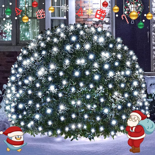 JMEXSUSS 360 LED Net Christmas Lights Outdoor Waterproof, Connectable 12ft x 5ft, 8 Modes with Remote