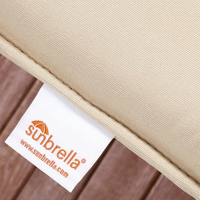 Sorra Home Sunbrella Bristol Square Chair Cushion (Set of 2) - Fade & Water Resistant, Outdoor & Indoor Patio Seat Cushion with Plush Foam - Canvas Charcoal (20" x 20" x 2.5")
