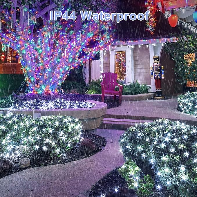 JMEXSUSS 360 LED Net Christmas Lights Outdoor Waterproof, Connectable 12ft x 5ft, 8 Modes with Remote