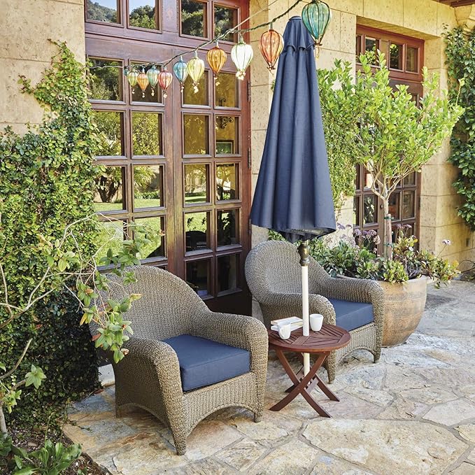 Classic Accessories Montlake Water-Resistant 21 x 22 x 4 Inch Patio Lounge Back Cushion, Heather Indigo Blue, Outdoor Loveseat Cushions