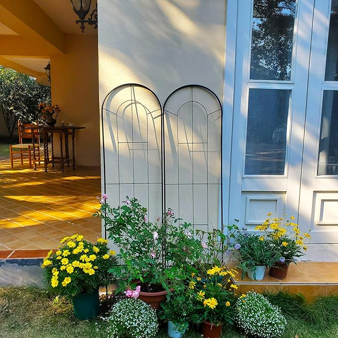 2 Pack Black Garden Trellis for Climbing Plants 59" H x 15.9" W Iron Plant Support Climbing Vines and Flowers Stands Vegetables Patio Metal Lattices Garden Addition Outdoor