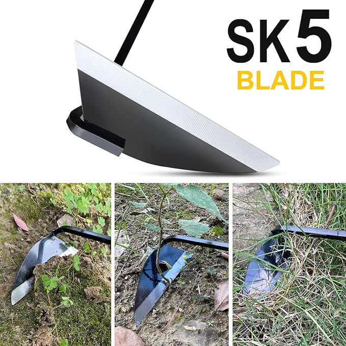 Japanese Wide Blade Gardening Tools I Premium Quality Hand Hoes/Weeding Sickle Have Very Sharp Edge for Quick Work