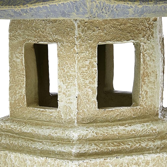 Design Toscano NG29869 Asian Decor Pagoda Lantern Statue, Medium, Two-tone stone