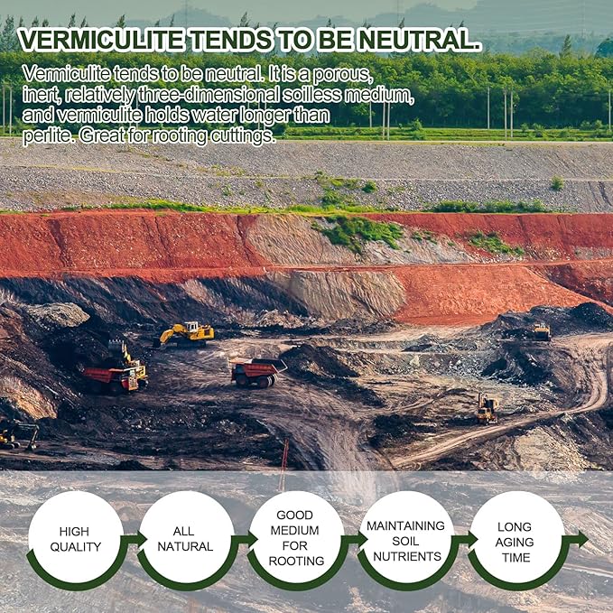 20QT Horticultural Vermiculite Bulk, Organic Vermiculite for Plants, Course Grade Vermiculite for Gardening, for houseplants, for Mushrooms, to Maintain Soil Moisture and Plant Growth(2-4mm)