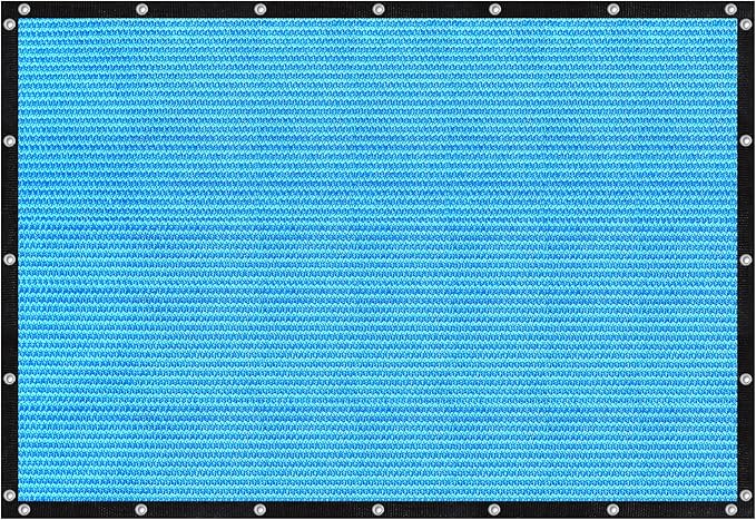 VICLLAX Shade Fabric Sun Shade Cloth with Every 2 FT Grommets for Patio Garden Pergola Cover Canopy 22x22 FT, Mixed Turquoise