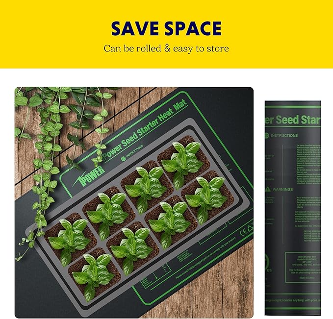 iPower 48" x 20" Durable Waterproof Seeding Heat Mat and Digital Thermometer Combo, for Germination, Indoor Gardening, Greenhouse