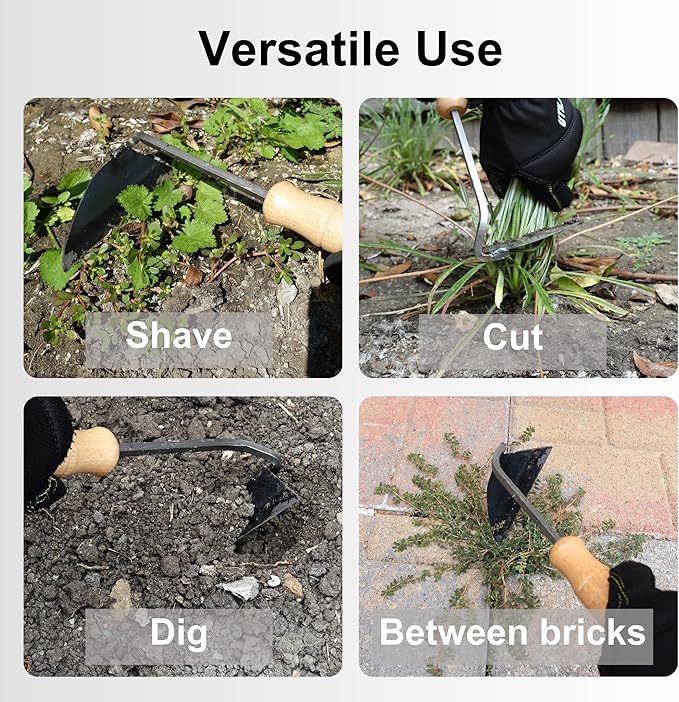 Japanese Weeding Sickle Nejiri Gama - 11 inch Compact & Sharp Hand Hoe for Effortless Weed Removal in Gardening