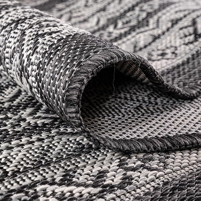 Keen Home Design Terrace Outdoor Round Rug - 5ft Round Washable Indoor/Outdoor Rug for Patio, Kitchen, Balcony, Beach, Garden, Deck and Porch, Size: 5'3" Round