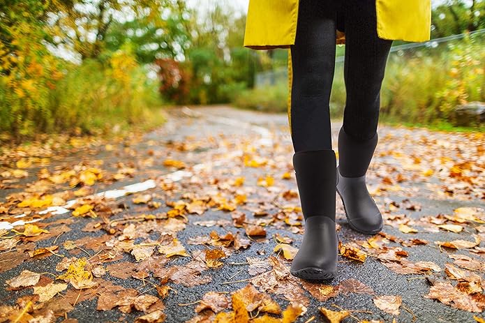 HISEA Women's Rubber Garden Boots Waterproof Insulated Yard Gardening Shoes Mid Height for Mud Working Outdoor