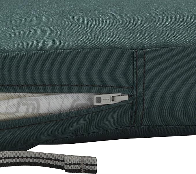 Classic Accessories 62-008-MGREEN-EC Ravenna Seat Cushion, 19x19x3 Inch (Pack of 1), Mallard Green, Chair Seat Cushion