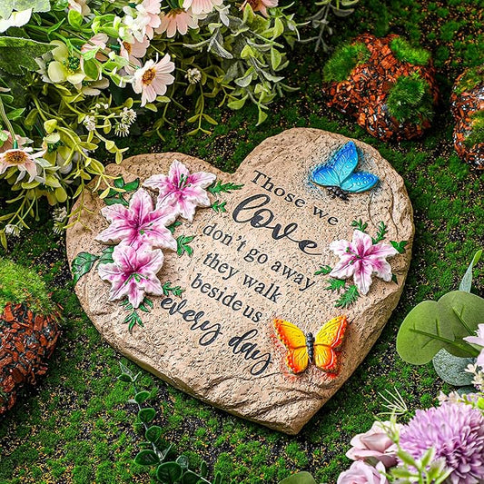 Jetec Memorial Garden Stone Sympathy Gift Decor Those We Love Don't Go Away Memorial Bereavement in Memory of Loss of Loved One Condolence Gifts for Outdoors(10 Inch)