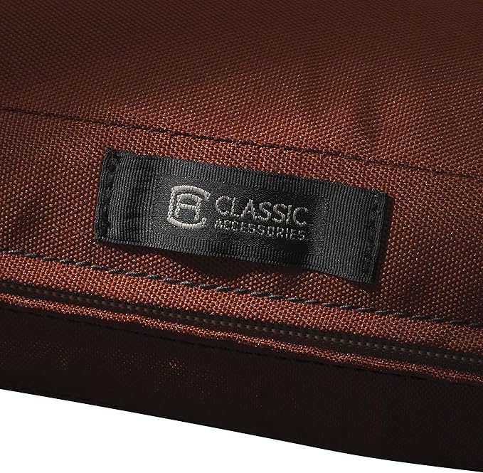 Classic Accessories Ravenna Water-Resistant 17 x 15 x 2 Inch Patio Seat Cushion, Spice, Chair Seat Cushion