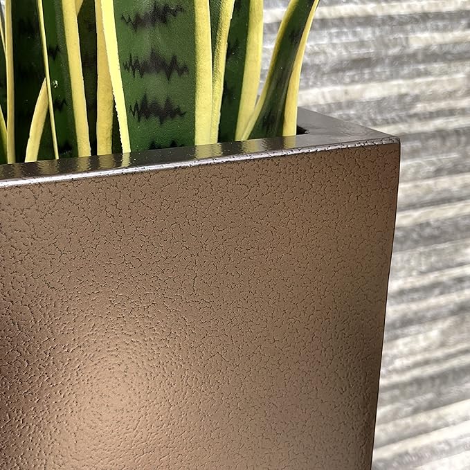 Metallic Heavy Planter for Outdoor Plants, 38Lx10Wx30H Inches Tall and Long Metal Divider Planter Box for Outside & Indoor, No Assembly Required (Espresso)