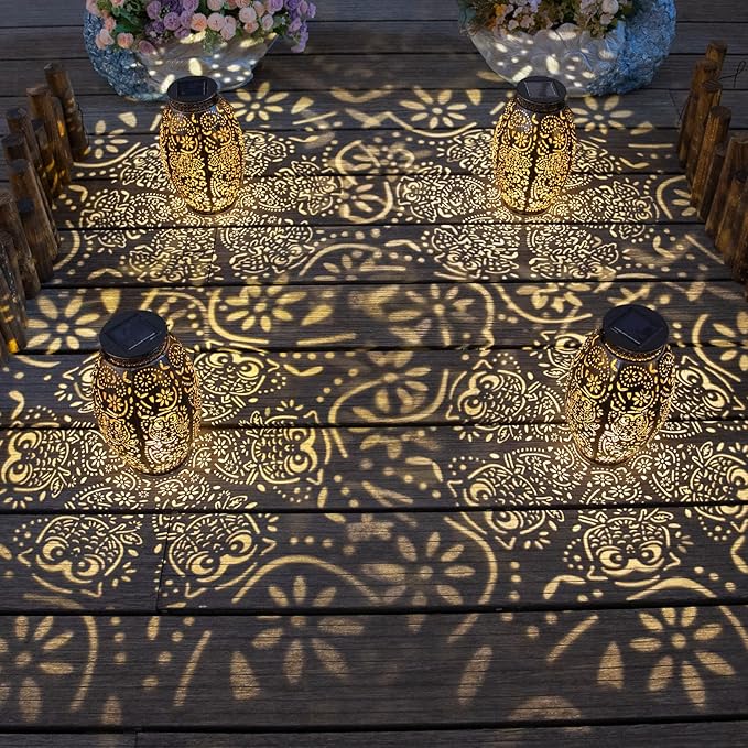 2Pack Owl Solar Outdoor Lanterns Waterproof, Large Decorative Garden Solar Lights for Table, Patio, Yard, Lawn Ornaments, Birthday Mothers' Day Gifts for Mom Dad ( Antique Bronze)