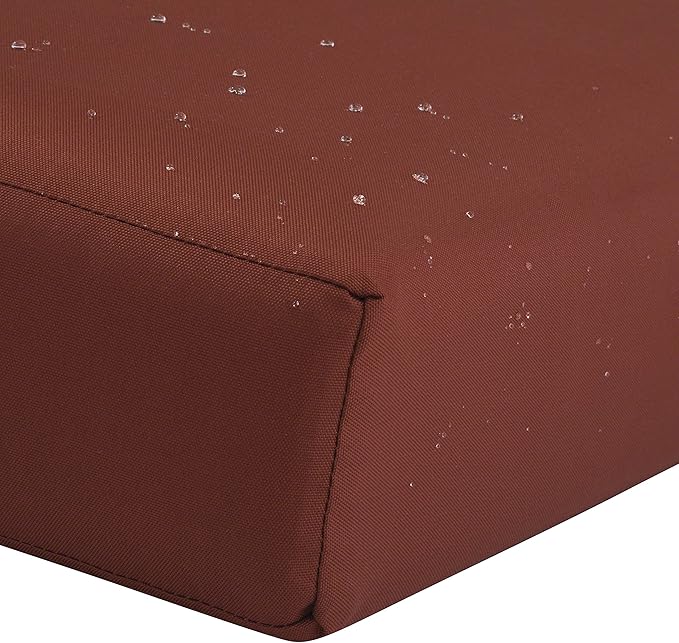 Classic Accessories Ravenna Water-Resistant 21 x 19 x 5 Inch Outdoor Seat Cushion, Durable Patio Furniture Cushion with Straps,Spice, Patio Loveseat Cushion