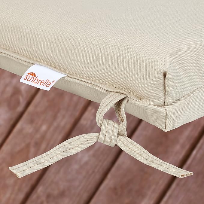 Sorra Home Sunbrella Bristol Square Chair Cushion (Set of 2) - Fade & Water Resistant, Outdoor & Indoor Patio Seat Cushion with Plush Foam - Canvas Sunflower (20" x 20" x 2.5")