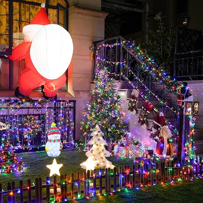 JMEXSUSS Multicolor Christmas Tree Lights Indoor Outdoor, 200 LED Clear Wire, 66ft Colorful Plug-in for Bedroom Room Party Xmas Decorations