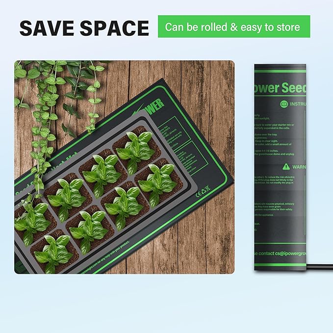 iPower 10" x 20" Durable Waterproof Seeding Heat Mat with Digital Thermometer for Providing Reliable Warmth for Indoor hydroponic Plant Germination