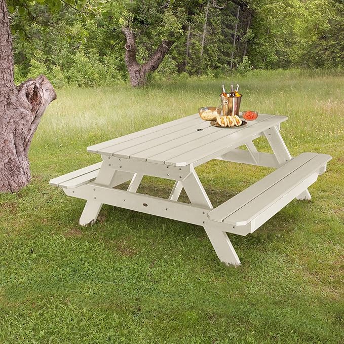 highwood Hometown Picnic Table, 6 Foot, Whitewash