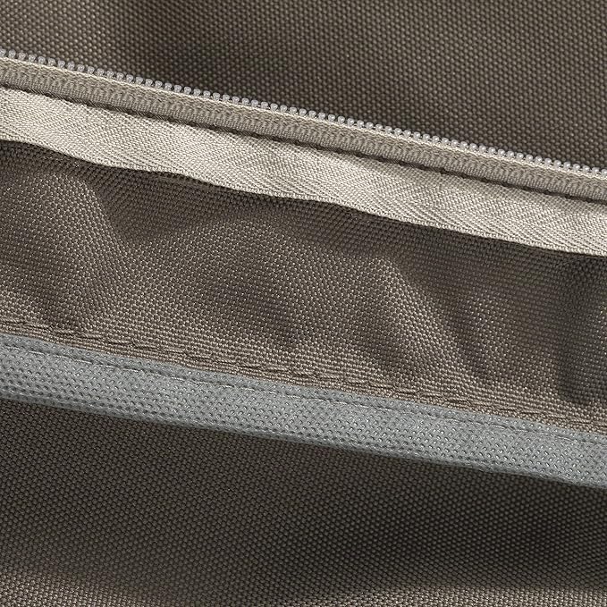 Classic Accessories Ravenna Water-Resistant 25 x 25 x 5 Inch Square Patio Seat Cushion Slip Cover & Foam, Dark Taupe, Lounge Chair Cushion