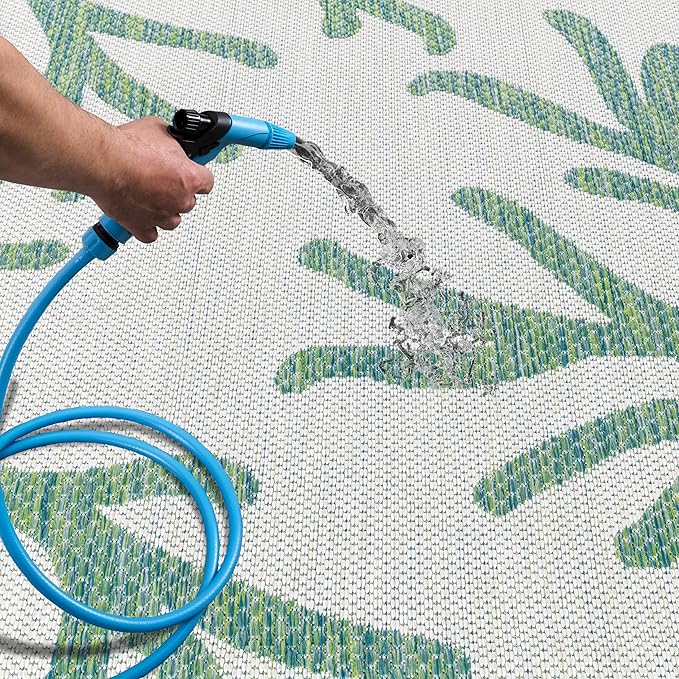 Keen Home Design Terrace Outdoor Area Rug - 9x12 Washable Indoor/Outdoor Rug for Patio, Kitchen, Balcony, Beach, Garden, Deck and Porch, Size: 8'10"x12'