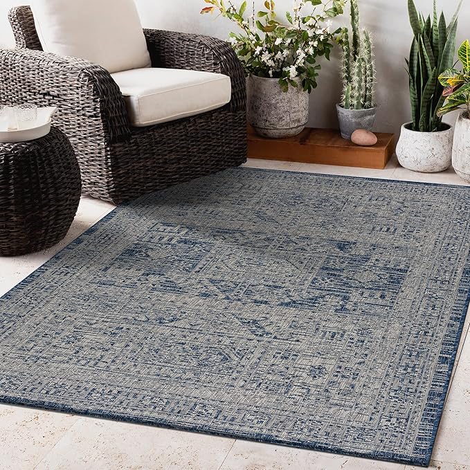 Keen Home Design Terrace Outdoor Area Rug - 9x12 Washable Indoor/Outdoor Rug for Patio, Kitchen, Balcony, Beach, Garden, Deck and Porch, Size: 8'10"x12'