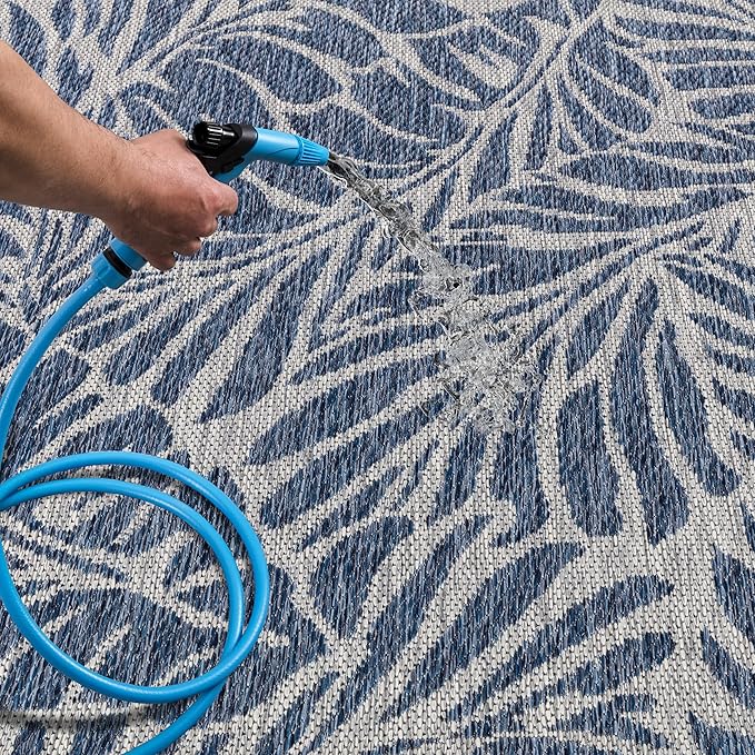 Keen Home Design Terrace Outdoor Round Rug - 8ft Round Washable Indoor/Outdoor Rug for Patio, Kitchen, Balcony, Beach, Garden, Deck and Porch, Size: 7'7" Round