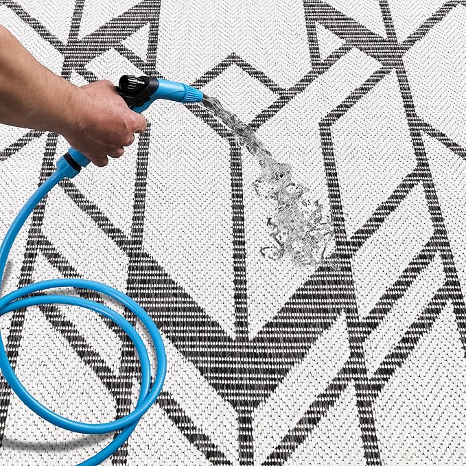 Keen Home Design Terrace Outdoor Area Rug - 8x10 Washable Indoor/Outdoor Rug for Patio, Kitchen, Balcony, Beach, Garden, Deck and Porch, Size: 7'7"x10'