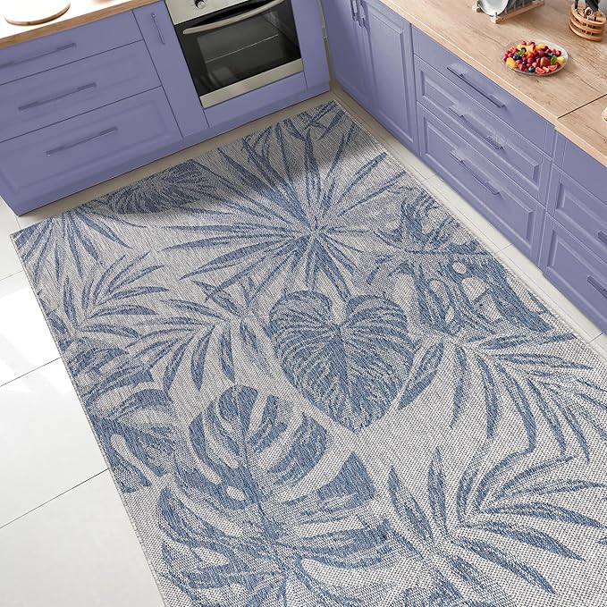 Keen Home Design Terrace Outdoor Area Rug - 8x10 Washable Indoor/Outdoor Rug for Patio, Kitchen, Balcony, Beach, Garden, Deck and Porch, Size: 7'7"x10'